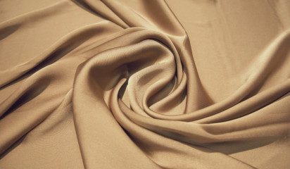 Атлас стрейч "APMAНИ" однотонный светло-коричневый  А -116/35