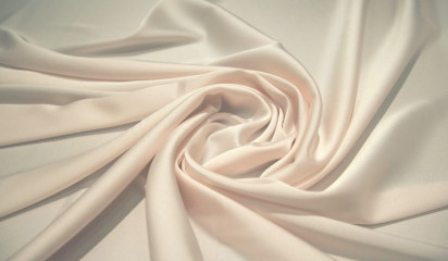 Атлас стрейч "APMAНИ" однотонный пудровый  А - 116/40