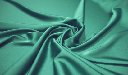 Атлас стрейч "APMAНИ" однотонный бирюзовый  А - 116/43