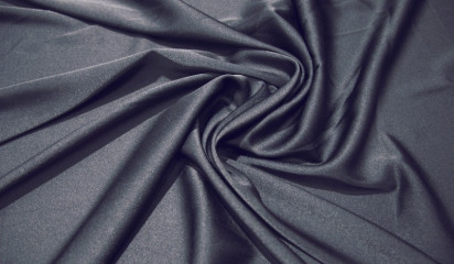 Атлас стрейч "APMAНИ" однотонный  черный А - 116/48