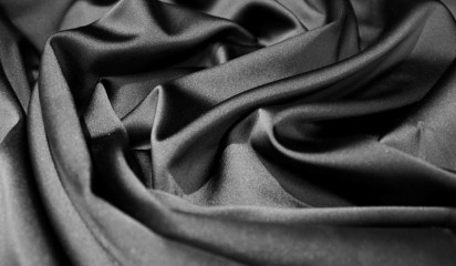 Сатен - стрейч " SHULA" черный  СТ-021/1