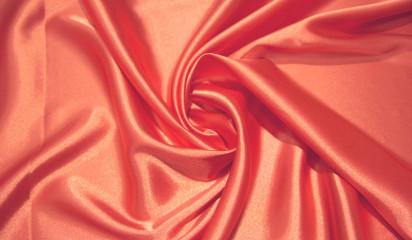 Атлас стрейч коралловый  А - 011/9