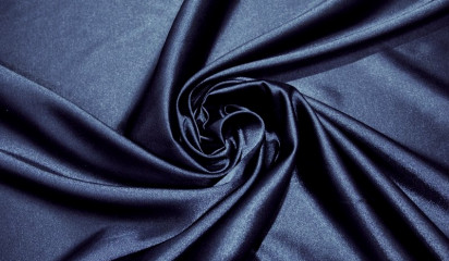 Атлас стрейч темно- синий  А - 011/29