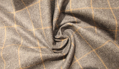 Костюмная ткань коричневая в клетку КМ - 1202