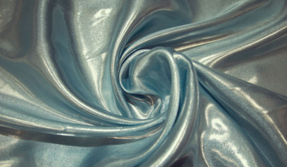 Атлас голубой  с  серебряным напылением  А - 066/16