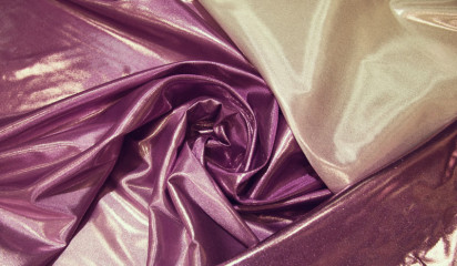 Атлас  с напылением  переходной розовый А - 102/3