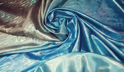 Атлас голубой  с напылением  переходной  А - 102/7