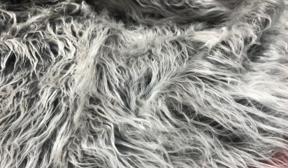 Искусственный мех серый длинноворсовый М- 036