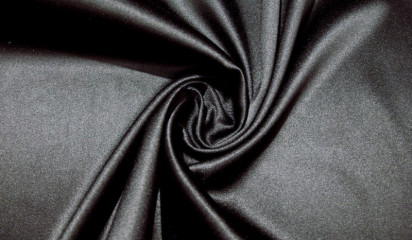 Атлас  стрейч матовый  черный  А - 186/25