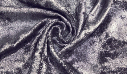 Ткань плательная черно-серебристая ПЛ-74006