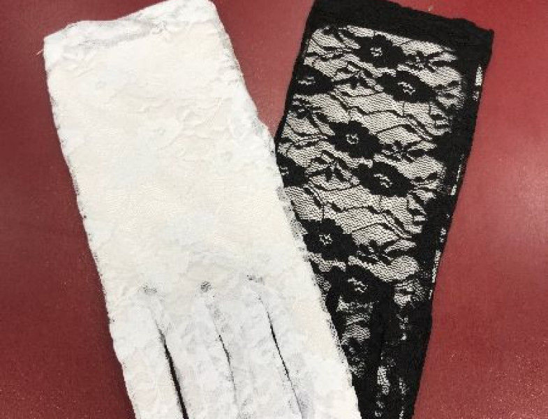 Перчатки гипюр черные,белые