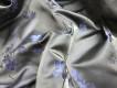 Жаккард темно-синий с цветами ЖК-094