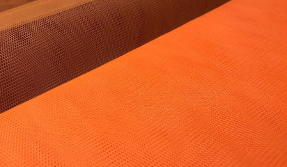 Фатин жесткий неоновый оранжевый С - 041/12