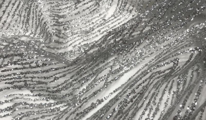 Сетка  декоративная с глиттером  серебро С - 016