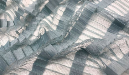 Сетка - плиссе серо-голубая С - 326