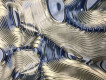 Атлас принтованный голубой с абстрактным рисунком А - 9072642