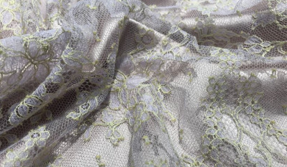 Кружево бежево-лавандовое КР - 32615