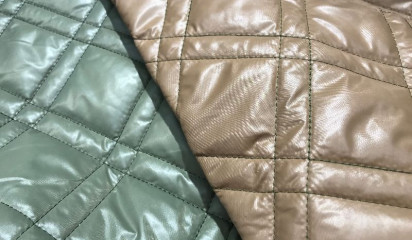 Курточная ткань двухсторонняя зеленая/коричневая КТ - 0544