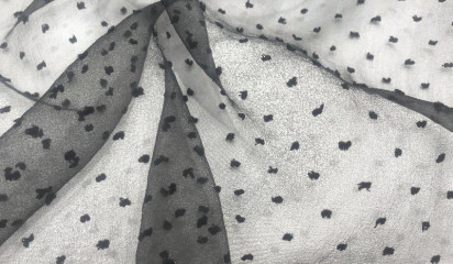 Органза "Манка с мушкой" черная ОР - 0228/2