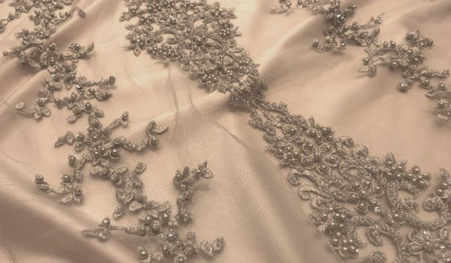 Кружево расшитое бежевое КР- 139
