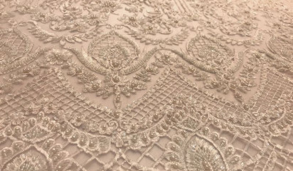 Кружево расшитое бежевое КР - 141