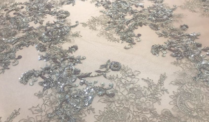 Кружево расшитое бежевое КР - 812017