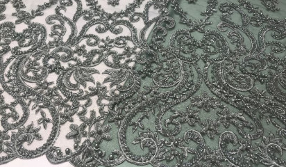 Кружево расшитое серое КР- 4139