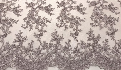 Кружево расшитое пыльно-розовое КР- 140