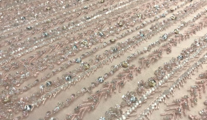 Кружево расшитое розовое КР - 003