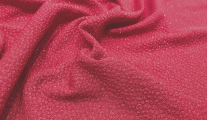 Трикотаж красный с блестками ТР-334/1