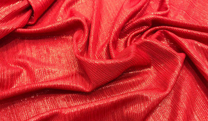 Трикотаж "Бизо" красный с напылением ТР-324/1