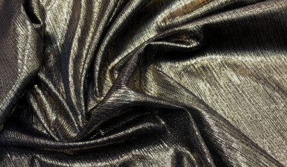 Трикотаж "Бизо" черный с золотым напылением ТР - 324/5