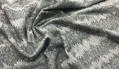 Трикотаж серый  в полоску с люрексом ТР-318