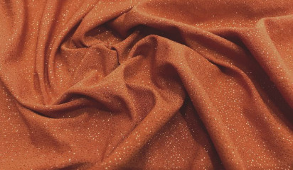 Трикотаж с блестками оранжевый ТР-054