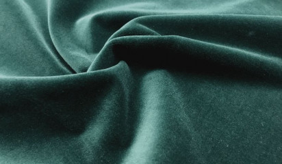Бархат стрейч на хлопковой основе зеленый Б - 118