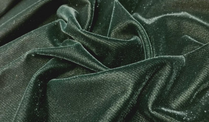 Микробархат с люрексом темно-зеленый  Б - 119/2