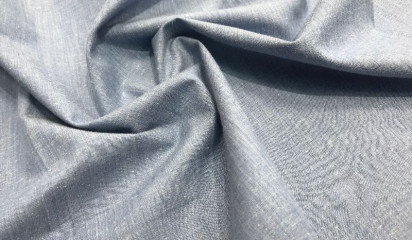 Хлопок-шелк голубой  ХБ - 45612
