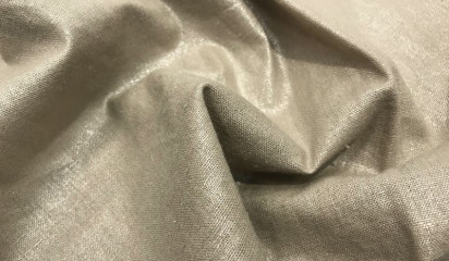 Лен бежевый с серебристым напылением 909352