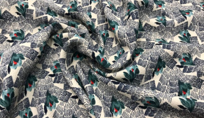 Плательный креп с цветочным принтом ПЛ -52942