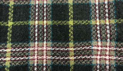 Ткань пальтовая зеленая в клетку ПТ-CN-864