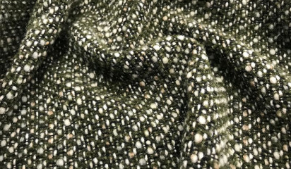 Ткань пальтовая зеленая меланж ПТ-81691