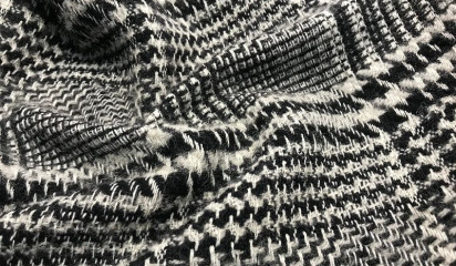 Ткань пальтовая  серая в клетку ПТ-017