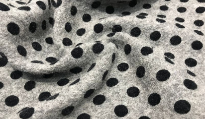 Ткань пальтовая серая в горох ПТ - 003