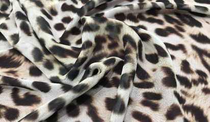 Шифон искусственный с леопардовым принтом Ш-9909