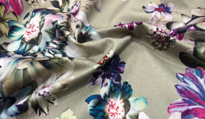 Хлопок-сатин с цветочным принтом ХБ-4311
