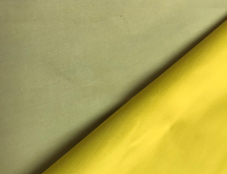 Плащевая ткань двухсторонняя желтая/зеленая ПТ-STS 1016