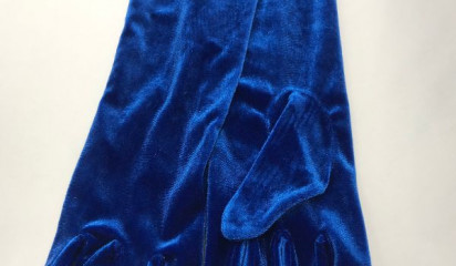 Перчатки бархатные синие детские