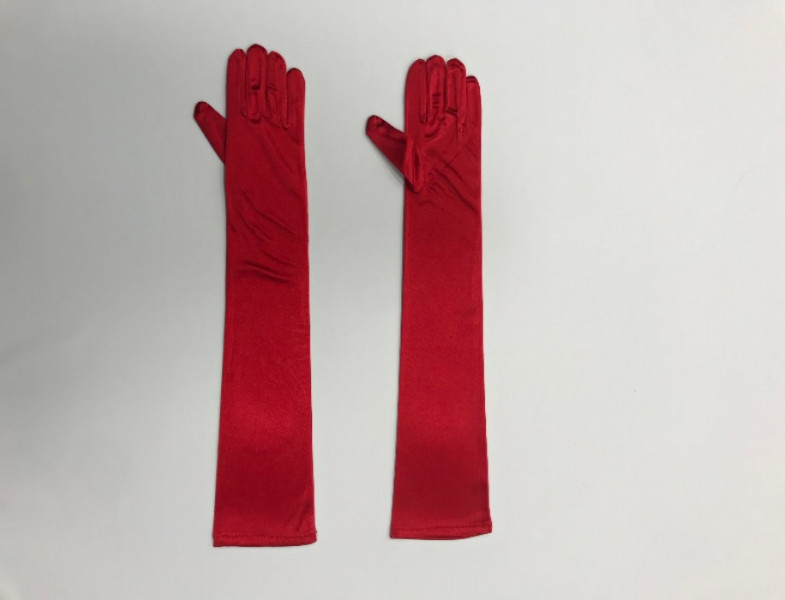 Перчатки  атласные красные  ПА_002