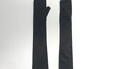 Перчатки  атласные черные  ПА_003