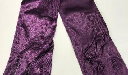 Перчатки атласные фиолетовые-07